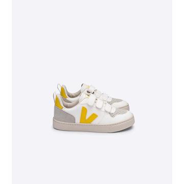 Veja V-10 CWL Kids' Shoes White/Gold | CA 787YXF